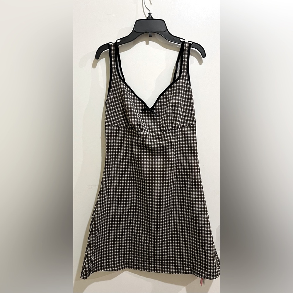 Brown gingham dress